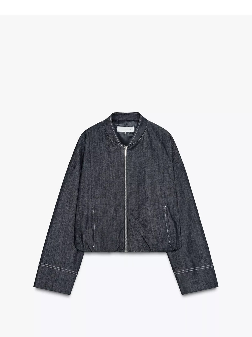 Zara Balloon Denim Bomber Jacket